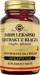 Solgar Imbir lekarski, 60 kapsułek