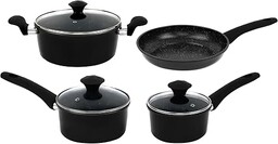 Hagen, HA04678-BLK, Zestaw garnków 7 sztuk z powłoką