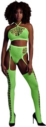 Two Piece with Crop Top and Stockings -