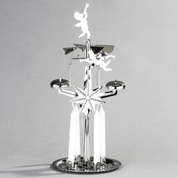 HTH Ruchoma dekoracja, świecznik z dzwonkami srebrny