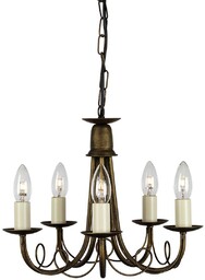 Elstead Lighting Żyrandol Minster MN5-BLK-GOLD klasyczna oprawa
