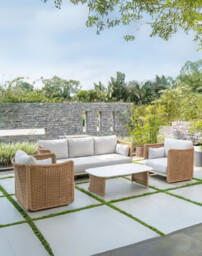 Zestaw ogrodowy Corsica: 3-osobowa sofa, 2 fotele