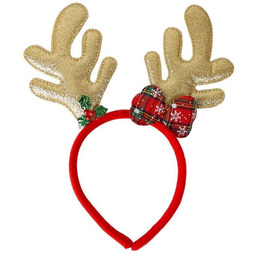 Opaska Świąteczna Renifer Rogi Renifera Brokatowe Kokarda Import