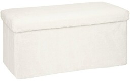 Pufa składana Ezzio biała Atmosphera prostokątna do salonu