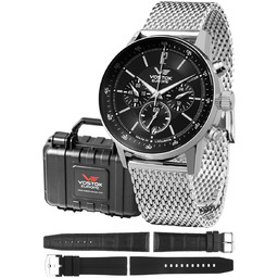 Zegarek Męski Vostok Europe VK63-560A690-MEGA SET srebrny