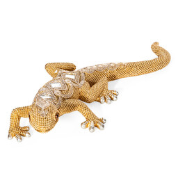 Eurofirany Figurka dekoracyjna Gatos 2 25x11x5 Jaszczurka złota