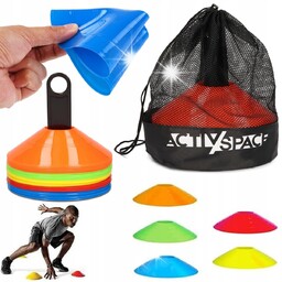 Pachołki Treningowe Piłkarskie Elastyczne Talerzyki Grzybki Zestaw 50szt