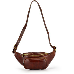 Stylowa damska saszetka nerka skórzana przez ramię