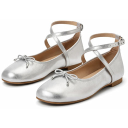 MICHAEL KORS SILVER BALERINY ZE SKÓRY NATURALNEJ