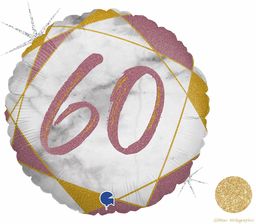 Balon foliowy na sześćdziesiątkę różowe złoto - 46