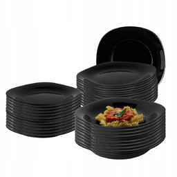 Zestaw talerzy szklanych serwis obiadowy Altom Design Black