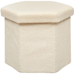 Pufa Jaiko boucle beżowa ze schowkiem nowoczesna