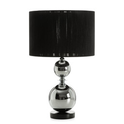 Eurofirany Lampa dekoracyjna 36x23x56 Zena 01 czarna srebrna