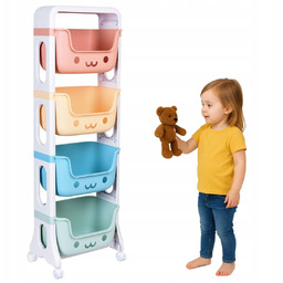 Regał Plastikowy Na Kółkach Bobby Z 4 Półkami