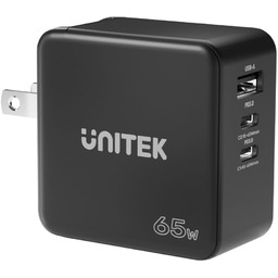 Unitek GaN, PD 65W, podróżna, 3 porty
