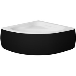 Czarno-biała wanna symetryczna narożna z obudową 130x130 Mia