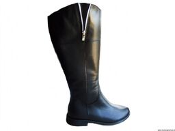 BnW Kozaki ze skóry cholewka 50 cm płaski