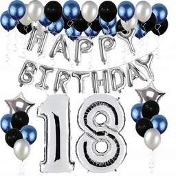 BALONY ZESTAW na osiemnastkę cyfra 18 LAT urodziny