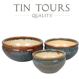 KOMPLET 3 DONICZEK CERAMICZNYCH