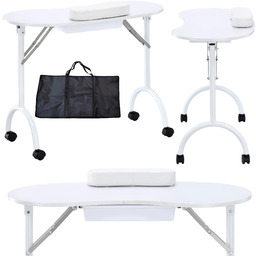 Biurko składany stolik kosmetyczny do manicure mobilny biały