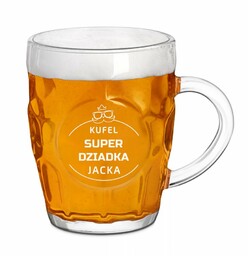Bąbelkowy kufel na piwo z grawerem dla dziadka