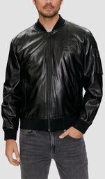 GUESS Skórzany bomber męski District Faux Leather Bomber
