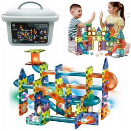 KLOCKI MAGNETYCZNE KONSTRUKCYJNE ŚWIECĄCY TOR 110el 3D MAGNETIC