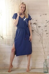 Bawełniana dłuższa sukienka damska Homewear LHD 131