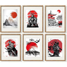 YUMKNOW Japońska artystyczna dekoracja ścienna, nieoprawiona 20 x