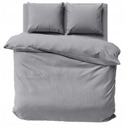 Pościel Pure Adamaszek Paski 160X200 Ciemny Szary Premium