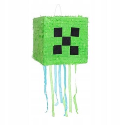 Piniata Zielony Piksel Piniata Minecraft Kwadratowa Piniata kostka