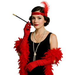 Zestaw Retro Czerwony z Boa