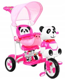 Rowerek Trójkołowy Dla Dzieci Pchacz Bujawka Panda Różowy