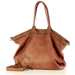 Duża torebka skórzana oversize style shopper bag -