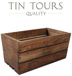 MAŁA BRĄZOWA DREWNIANA SKRZYNKA NA KWIATY I ZIOŁA