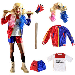 STRÓJ HARLEY QUINN Z LEGIONU SAMOBÓJCÓW PERUKA KIJ