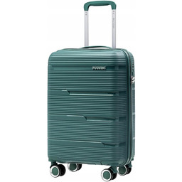 PUCCINI Walizka Kabinowa, Twarda, Zielona, Polipropylen, 36L, 4