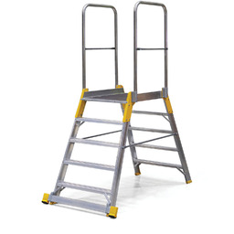 Mostek aluminiowy, drabina z platformą, obustronny ALVE FORTE,