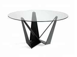 Designerski okrągły stół z czarną nogą Ø150x75 cm