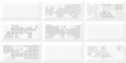 Płytka ścienna inserto NARIS white patchwork glossy 29,7x60