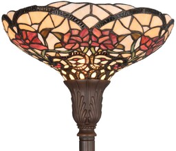 Clayre&Eef Lampa stojąca tiffany KAYLA, multikolor, salon /