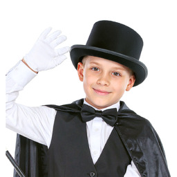 Kapelusz cylinder dziecięcy - czarny - 1 szt.