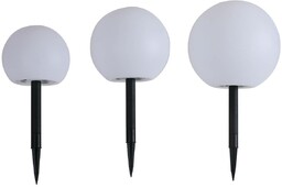 Lampy solarne LED Lindby Lago, zestaw 3, kule,
