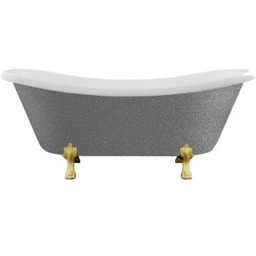 BESCO Wanna wolnostojąca AMELIA GLAM SREBRNA 190x77 nogi