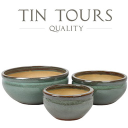 KOMPLET 3 DONICZEK CERAMICZNYCH