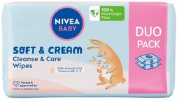 Baby Soft & Cream chusteczki biodegradowalne 2x57szt