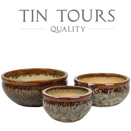 KOMPLET 3 DONICZEK CERAMICZNYCH