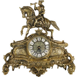 Zegar mosiądz stojący kominkowy 26x26x10 85761