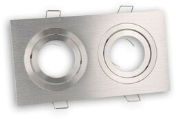 Oprawa prostokątna podwójna ruchoma srebrna aluminium MR16, GU10
