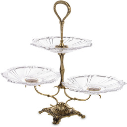 Pl Wyrób Dekoracyjny patera szkło+mosiądz 35x37x18 165502